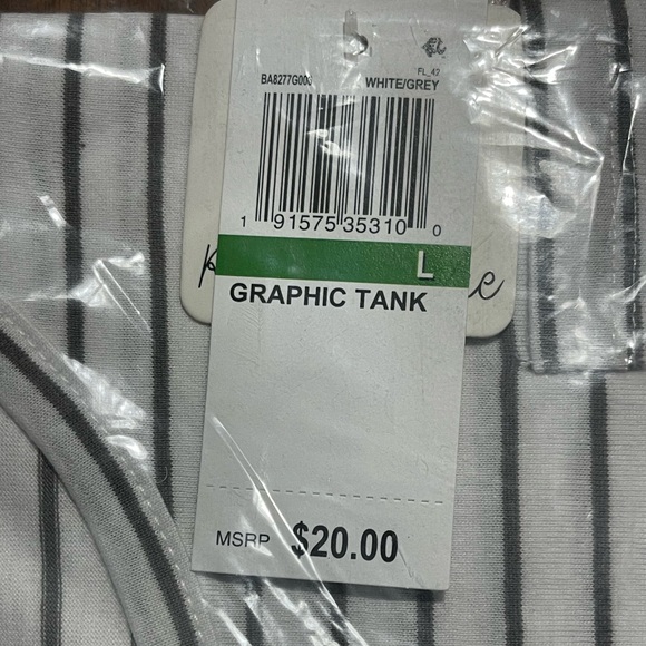 Rebellious One Juniors' Striped Tie-Hem Tank Top - White Grey Stripe, New - Picture 4 of 5